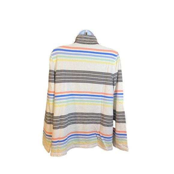 Talbots Shirt Medium Striped Pullover Mockneck Multicolor Casual Preppy - Picture 3 of 8